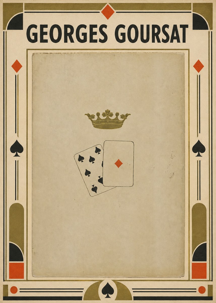 Georges Goursat Crown and Playing Cards No4 - Plakát