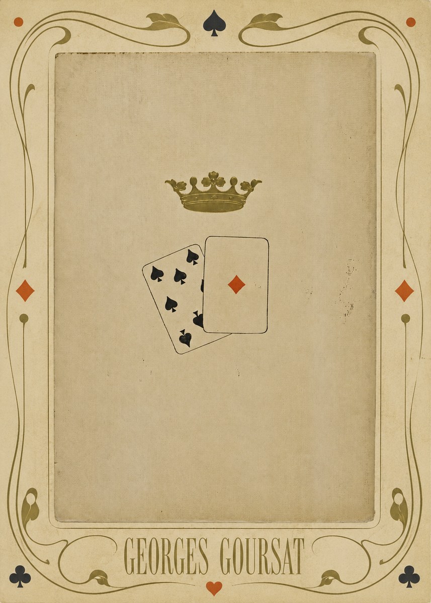 Georges Goursat Crown and Playing Cards No5 - Plakát