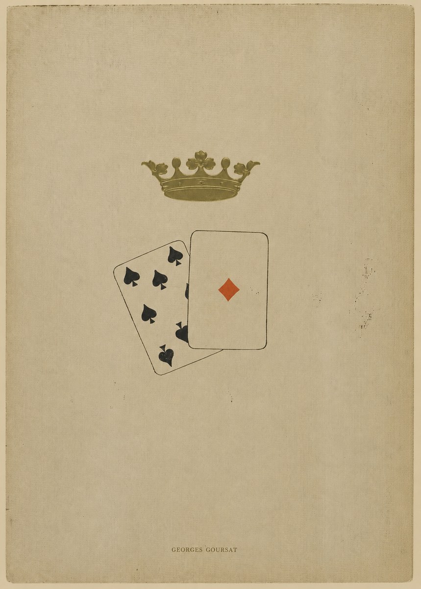 Georges Goursat Crown and Playing Cards No6 - Plakát