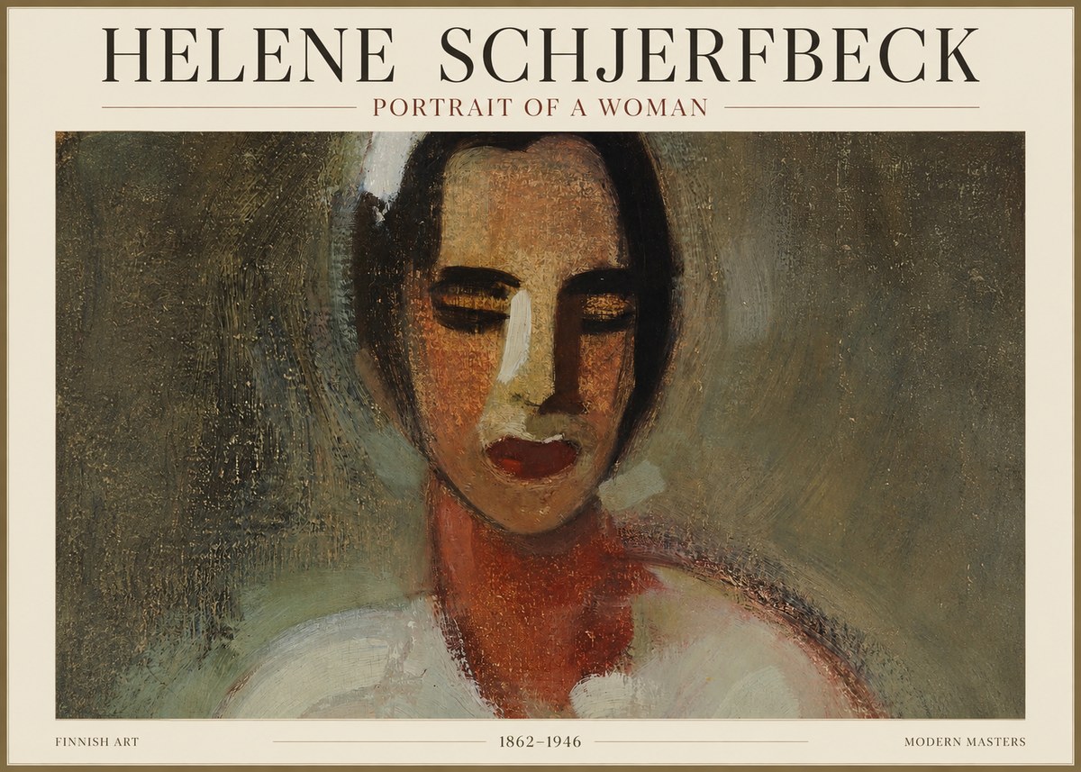 Helene Schjerfbeck Portrait of a Woman III No1 - Plakát