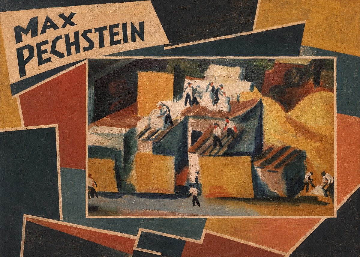 Max Pechstein Workers on Rooftops No6 - Plakát