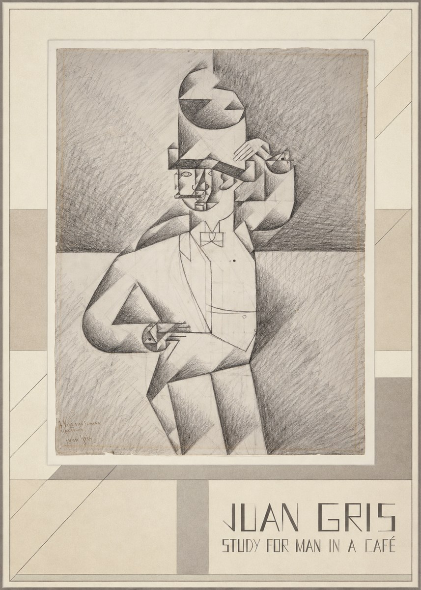Juan Gris Study for Man in a Café No3 - Plakát