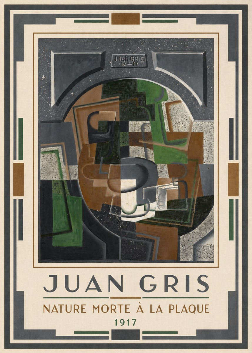 Juan Gris Nature Morte À La Plaque No1 - Plakát