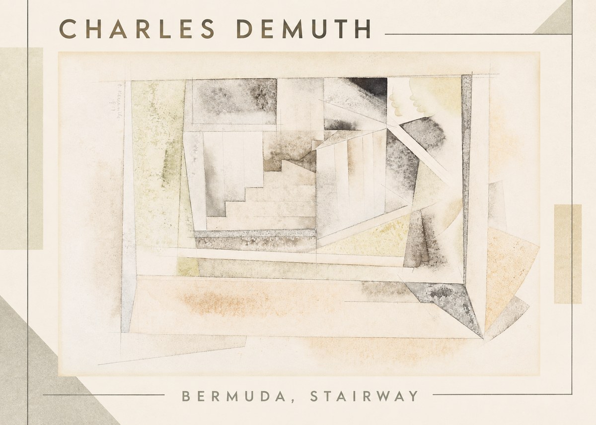 Charles Demuth Bermuda, Stairway No1 - Plakát