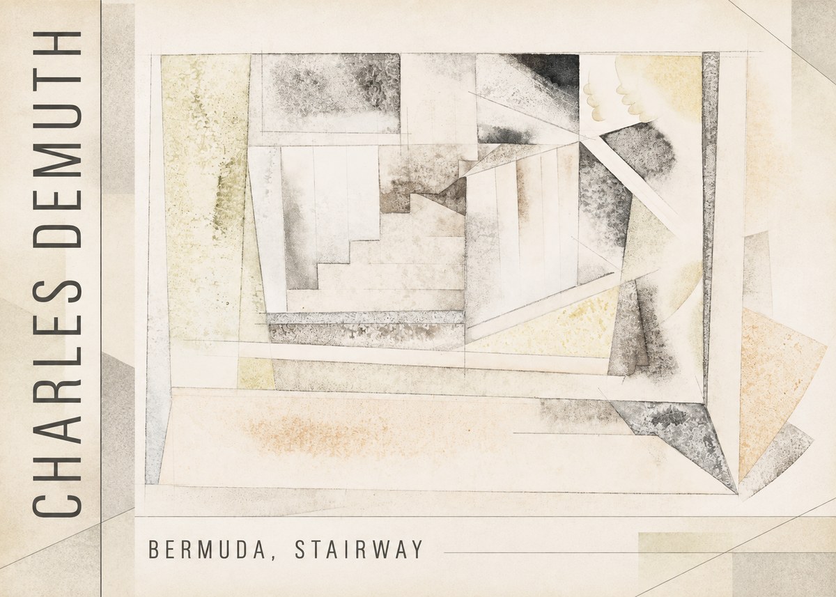 Charles Demuth Bermuda, Stairway No2 - Plakát