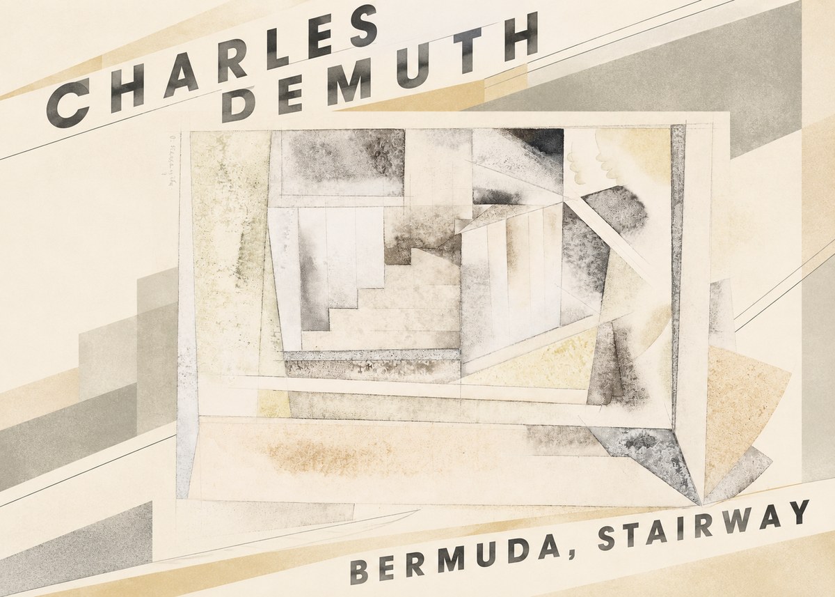 Charles Demuth Bermuda, Stairway No3 - Plakát
