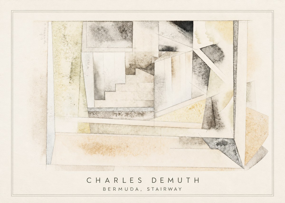 Charles Demuth Bermuda, Stairway No4 - Plakát