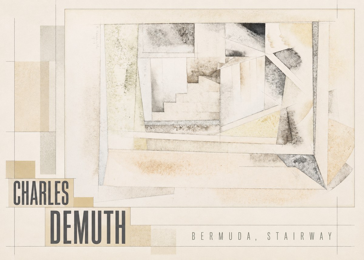 Charles Demuth Bermuda, Stairway No5 - Plakát