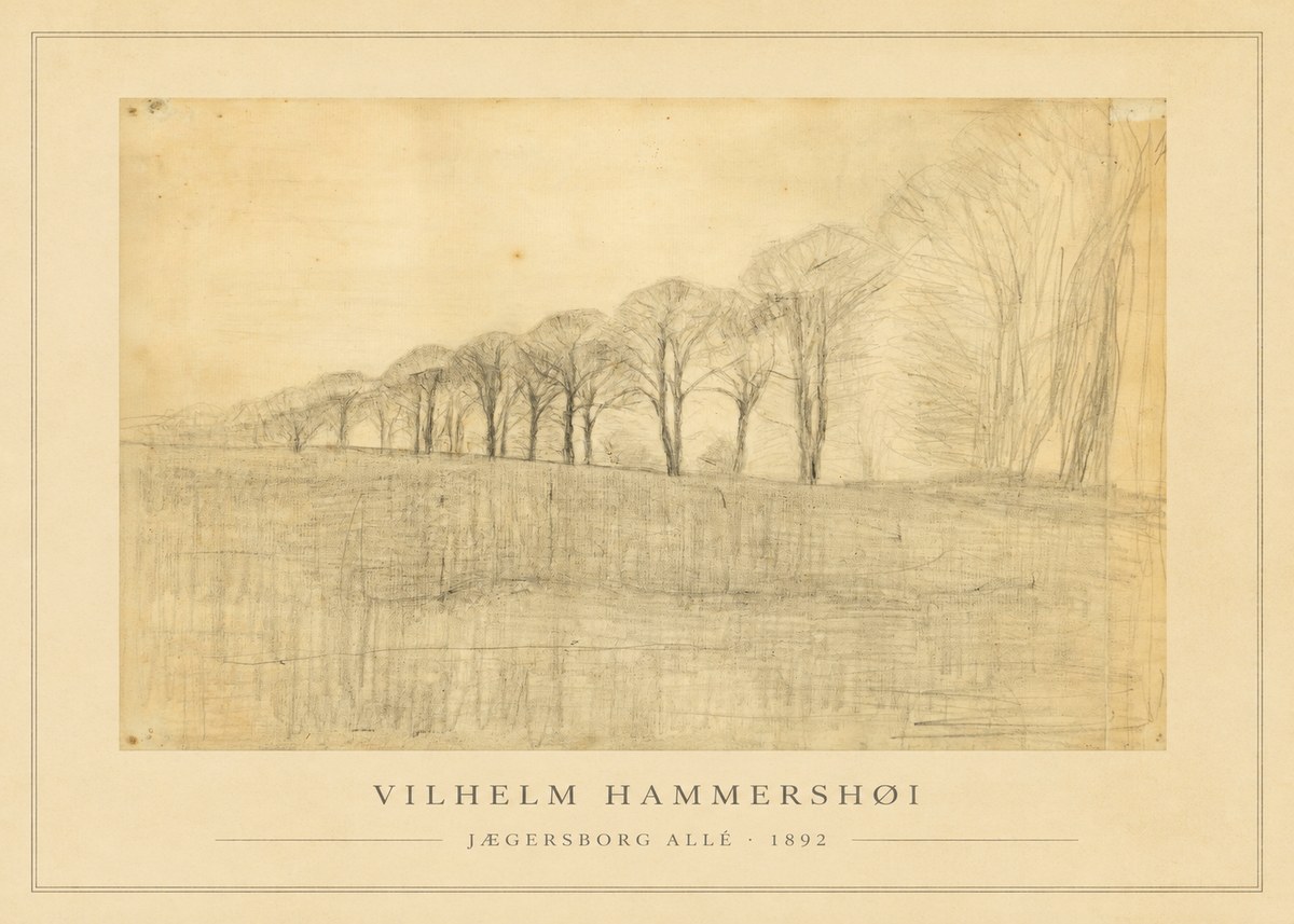 Vilhelm Hammershøi Jægersborg Allé No1 - Plakát
