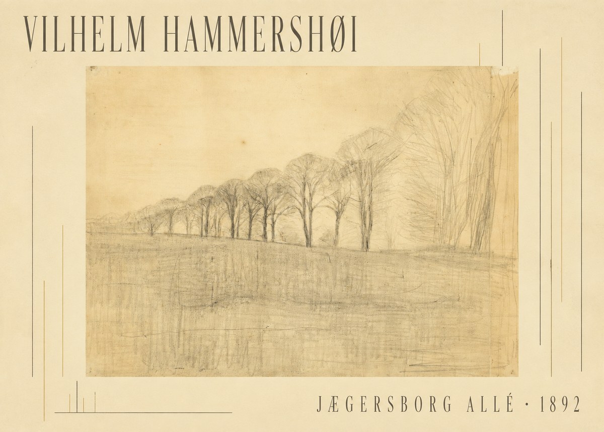 Vilhelm Hammershøi Jægersborg Allé No5 - Plakát