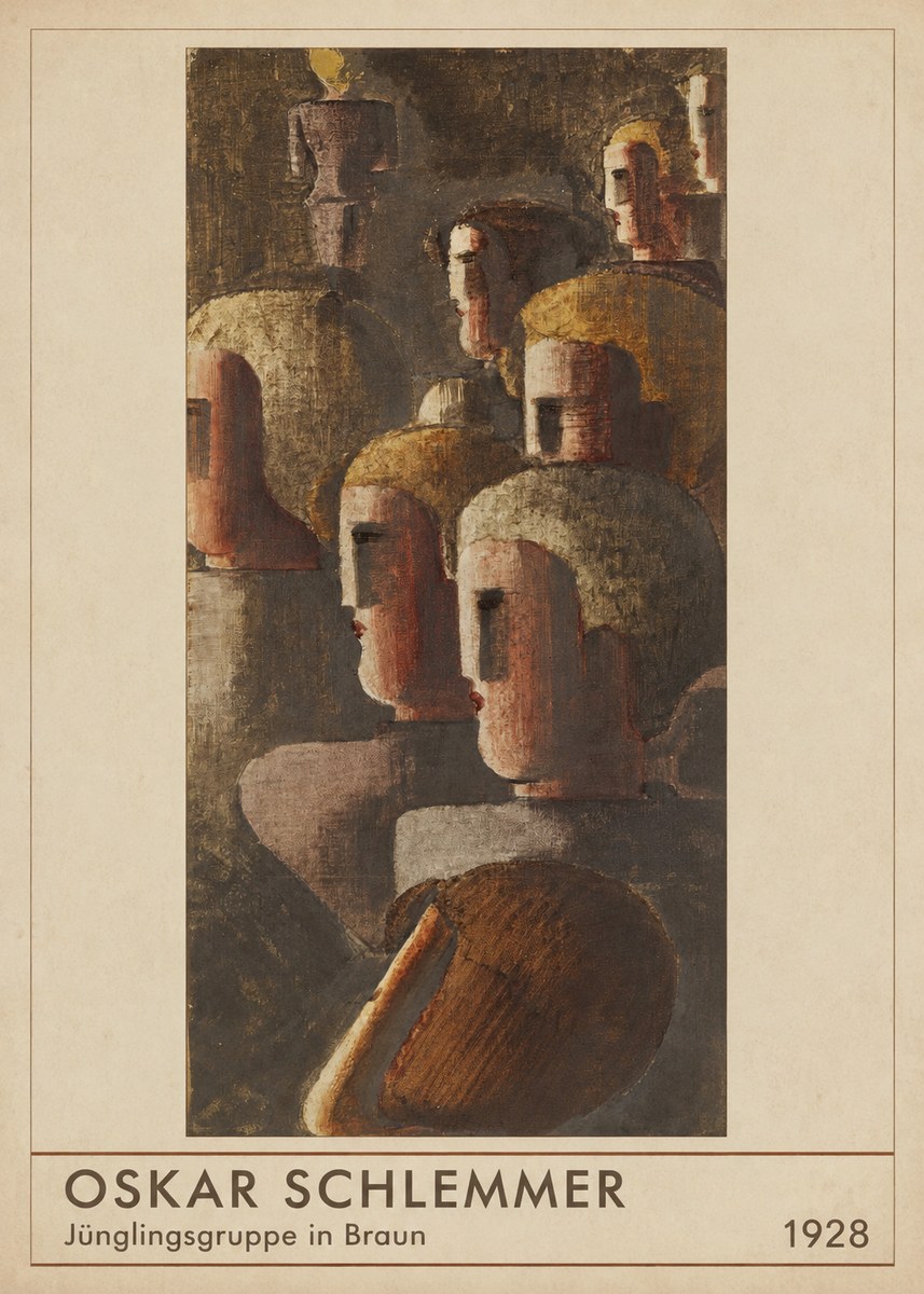 Oskar Schlemmer Jünglingsgruppe in Braun No1 - Plakát