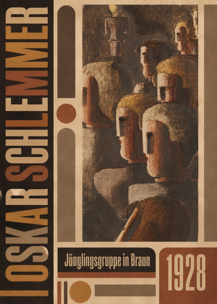 Oskar Schlemmer Jünglingsgruppe in Braun No5 - Plakát