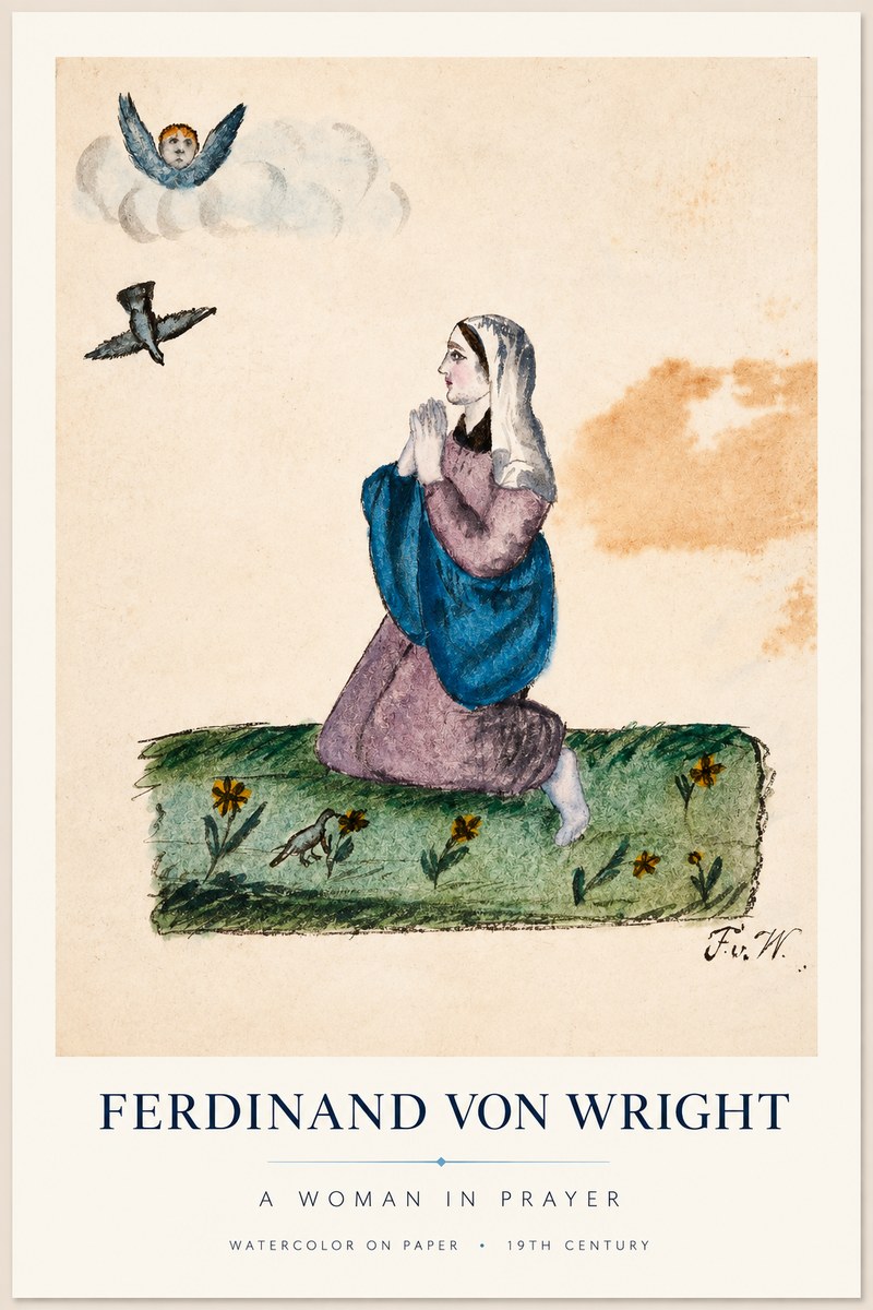 Ferdinand von Wright A Woman in Prayer No1 - Plakát