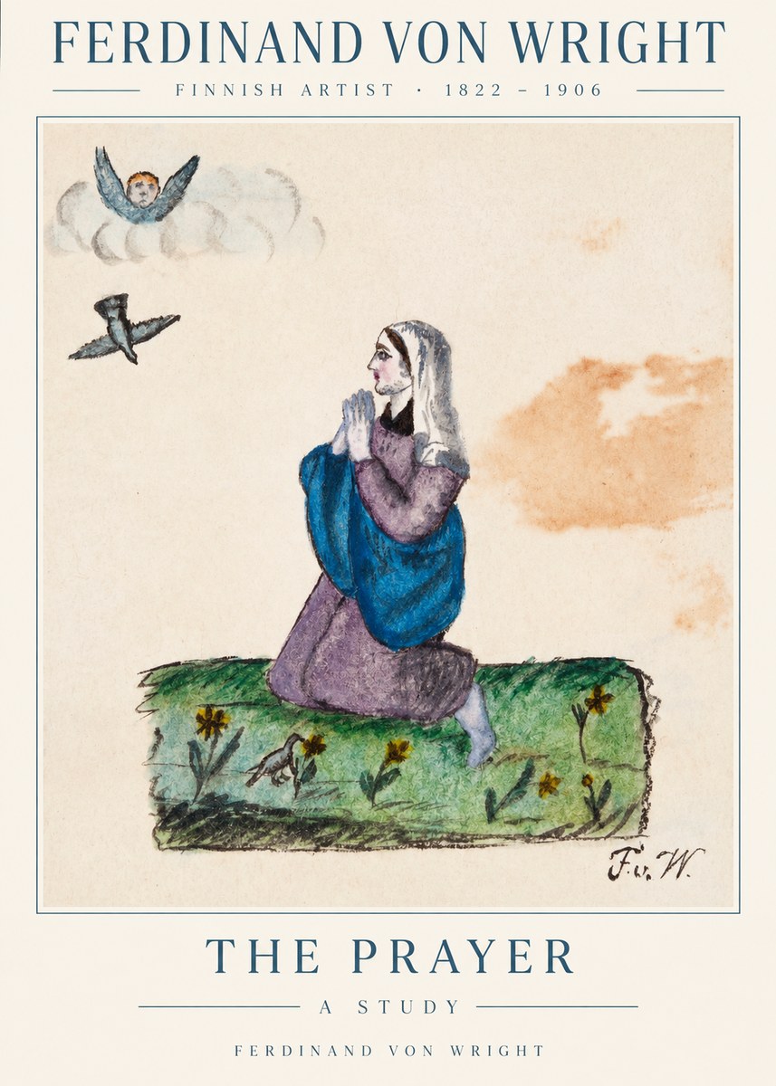 Ferdinand von Wright A Woman in Prayer No3 - Plakát