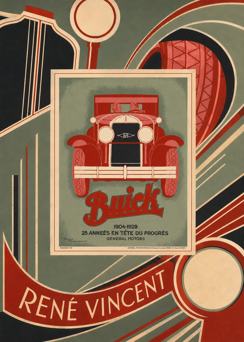 René Vincent Buick - 25 Années En Tête Du Progrès No6 - Plakát