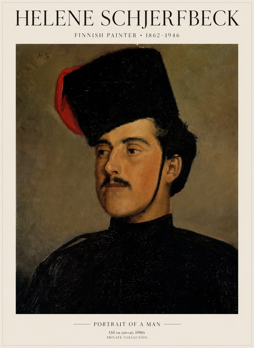 Helene Schjerfbeck Portrait of a Man II No1 - Plakát