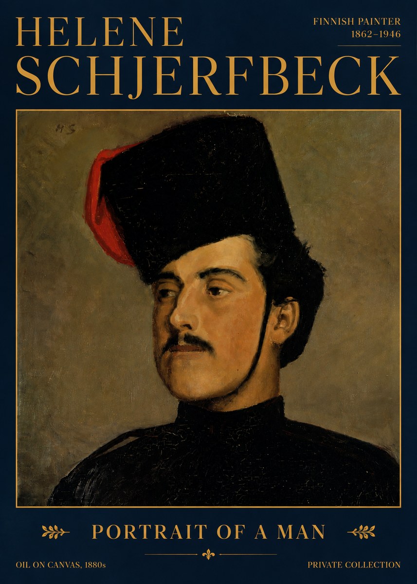Helene Schjerfbeck Portrait of a Man II No4 - Plakát