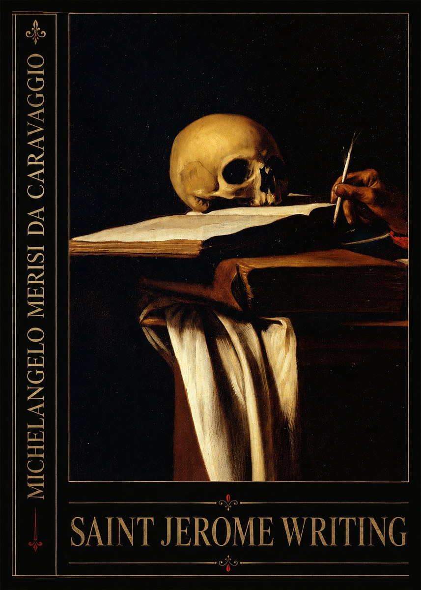 Michelangelo Merisi da Caravaggio Saint Jerome Writing III No3 - Plakát