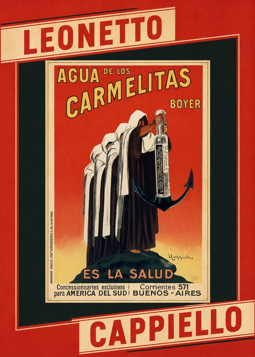 Leonetto Cappiello Agua De Los Carmelitas Boyer No6 - Plakát