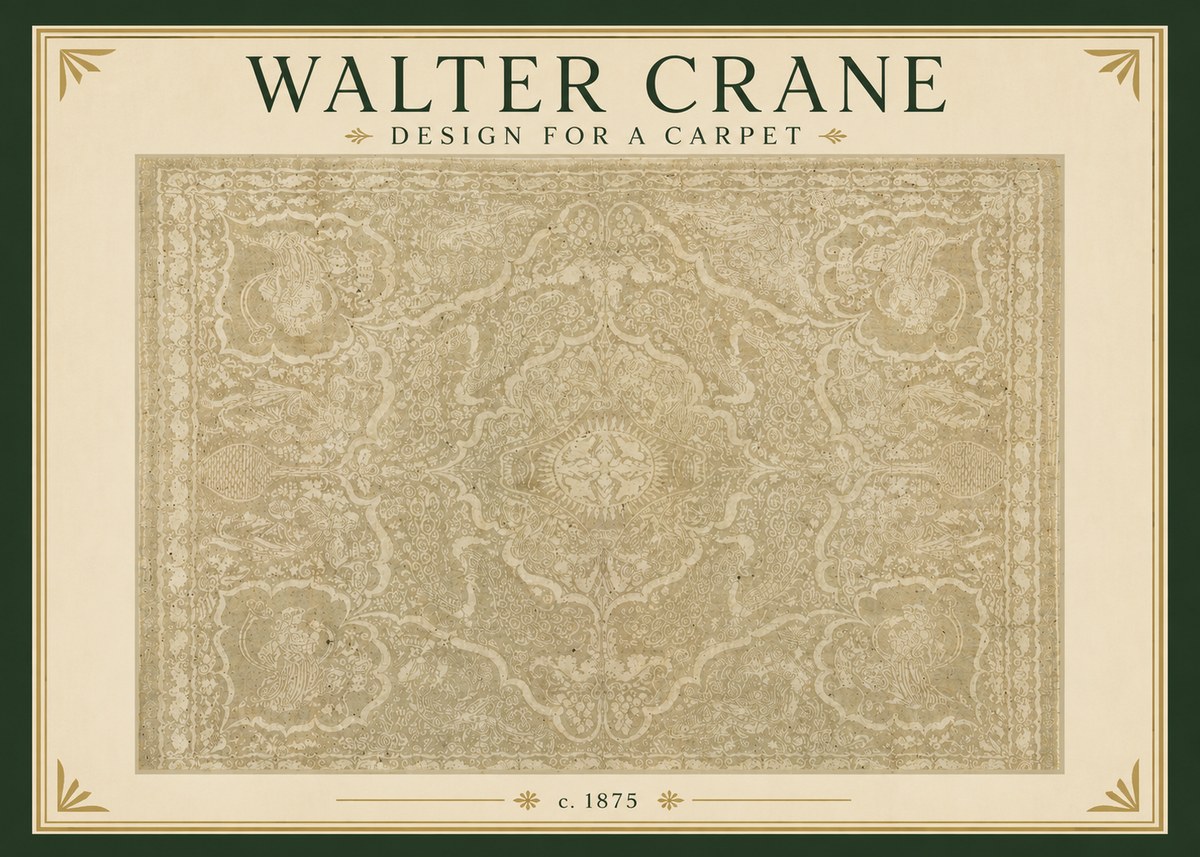 Walter Crane Design for a Carpet No3 - Plakát