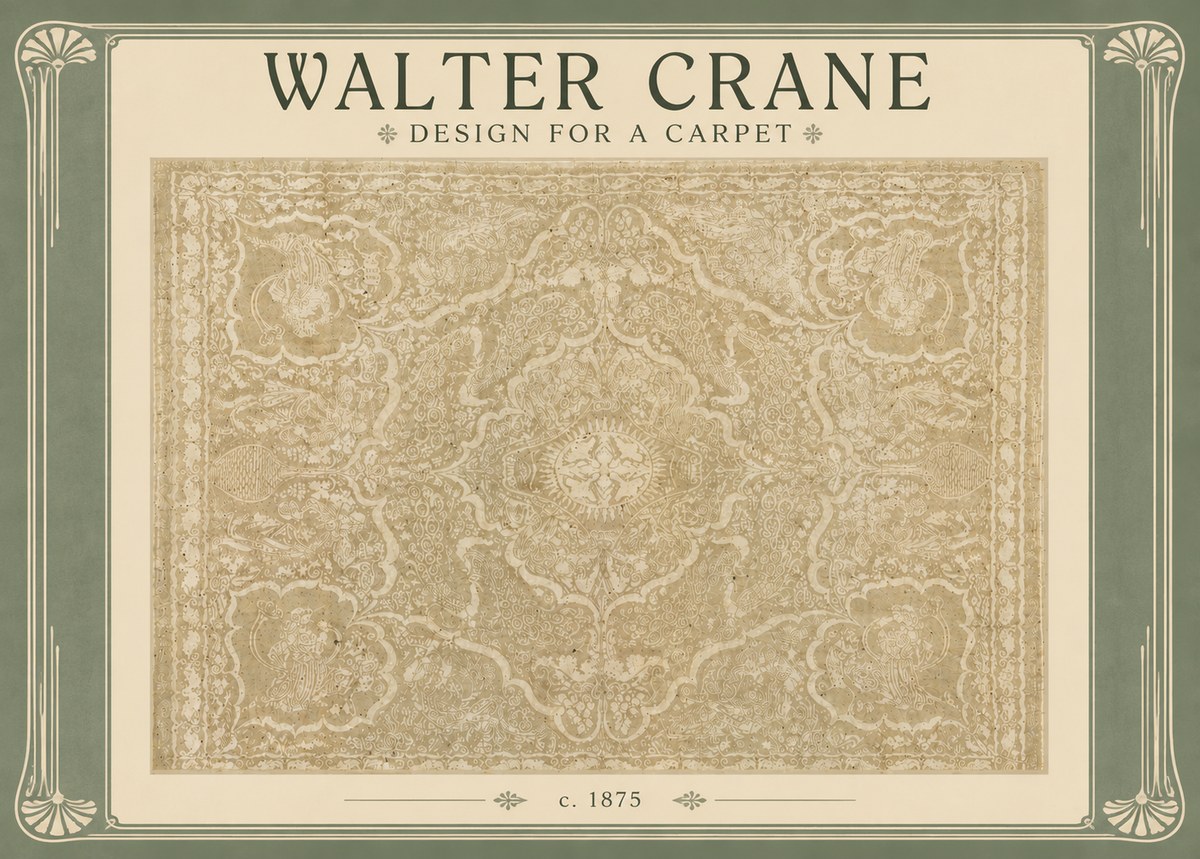 Walter Crane Design for a Carpet No4 - Plakát