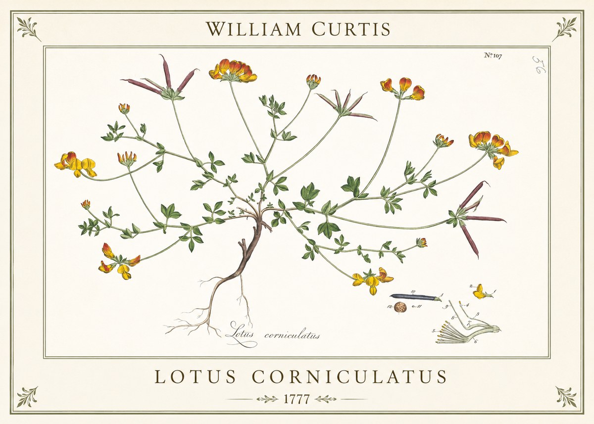 William Curtis Bird's-foot Trefoil No6 - Plakát