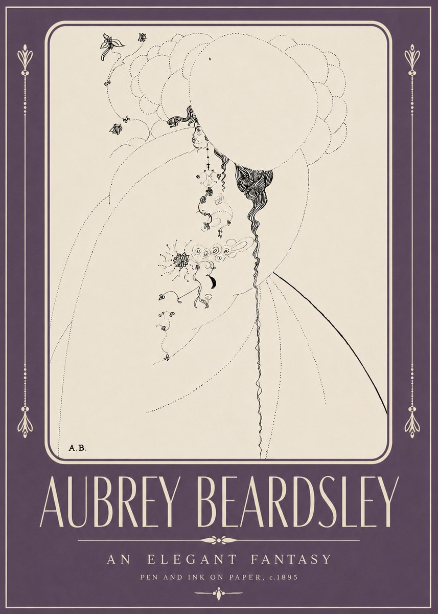 Aubrey Beardsley An Elegant Fantasy No2 - Plakát
