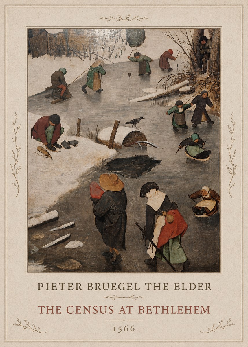 Pieter Bruegel The Census at Bethlehem II No1 - Plakát