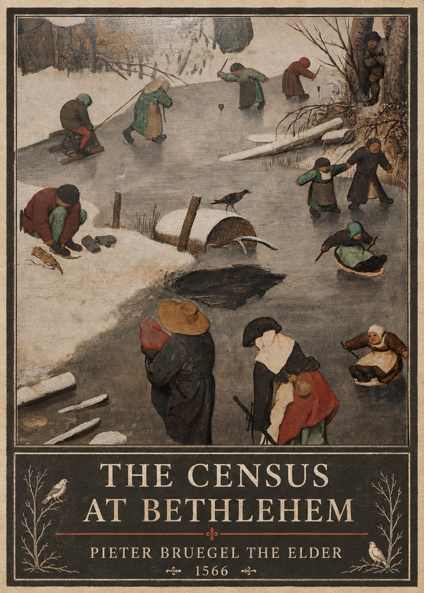 Pieter Bruegel The Census at Bethlehem II No3 - Plakát