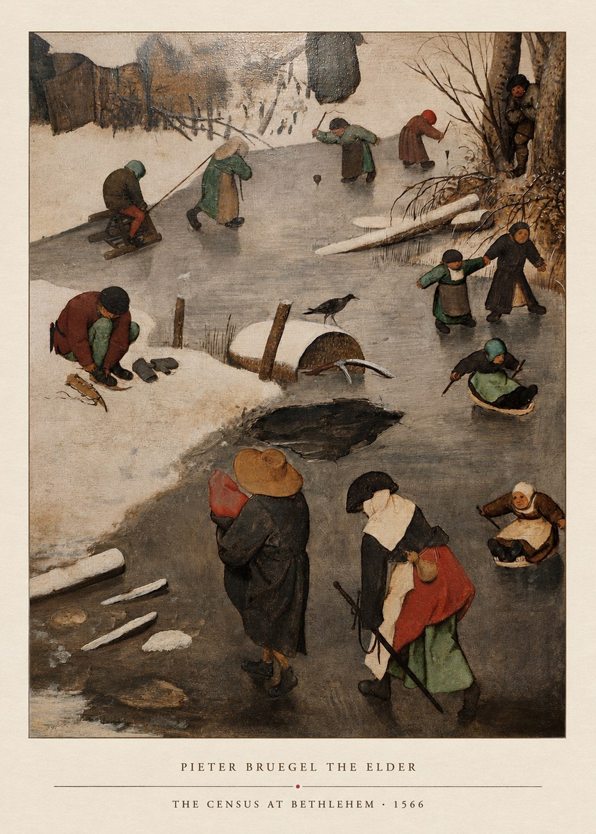 Pieter Bruegel The Census at Bethlehem II No4 - Plakát