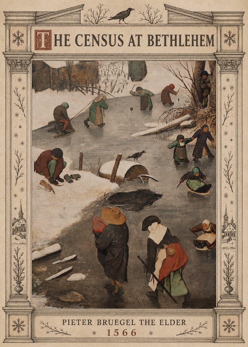 Pieter Bruegel The Census at Bethlehem II No5 - Plakát