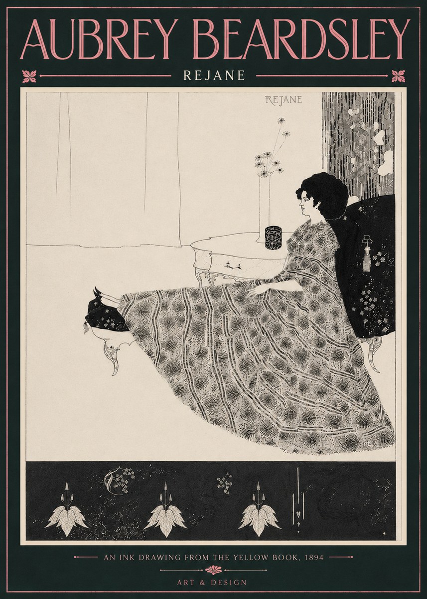 Aubrey Beardsley Rejane II No5 - Plakát