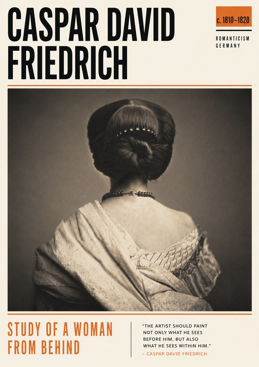 Caspar David Friedrich Study of a Woman from Behind No6 - Plakát