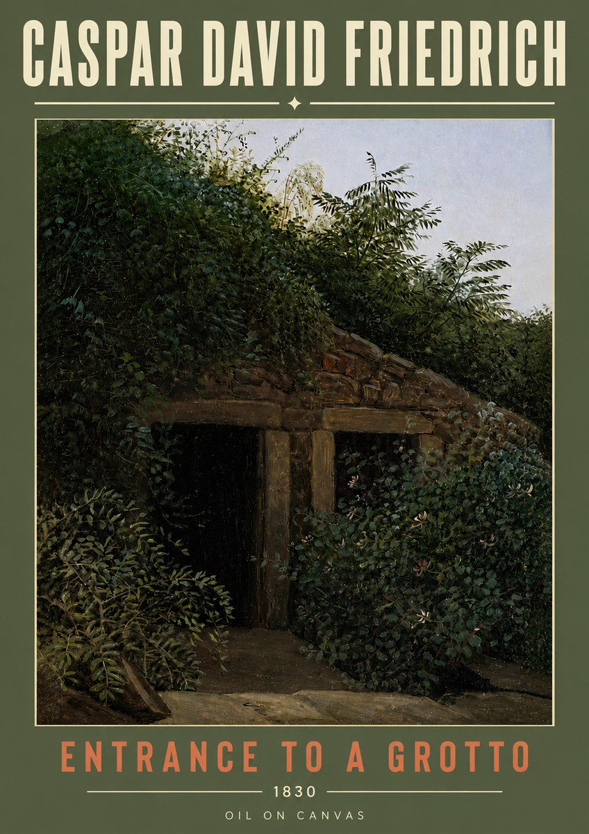 Caspar David Friedrich Entrance to a Grotto No6 - Plakát