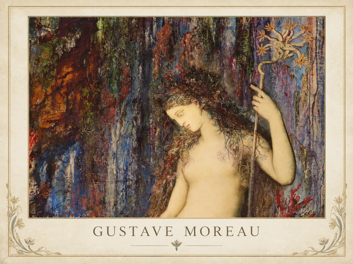Gustave Moreau The Flower with the Human Head No1 - Plakát