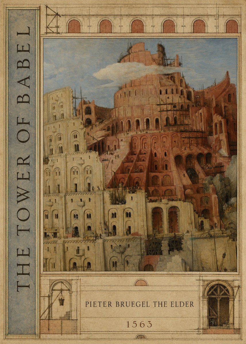 Pieter Bruegel The Tower of Babel XIII No3 - Plakát