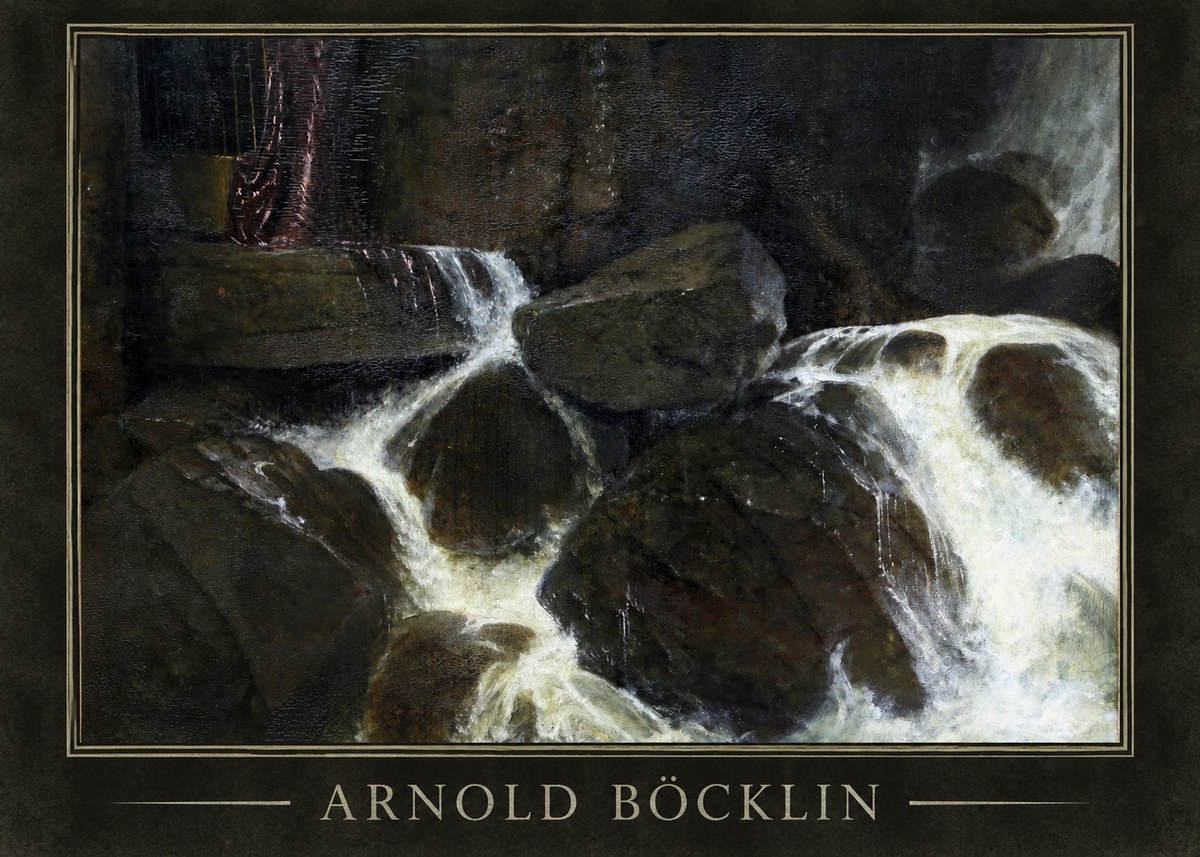 Arnold Böcklin The Nymph of the Waterfall No1 - Plakát