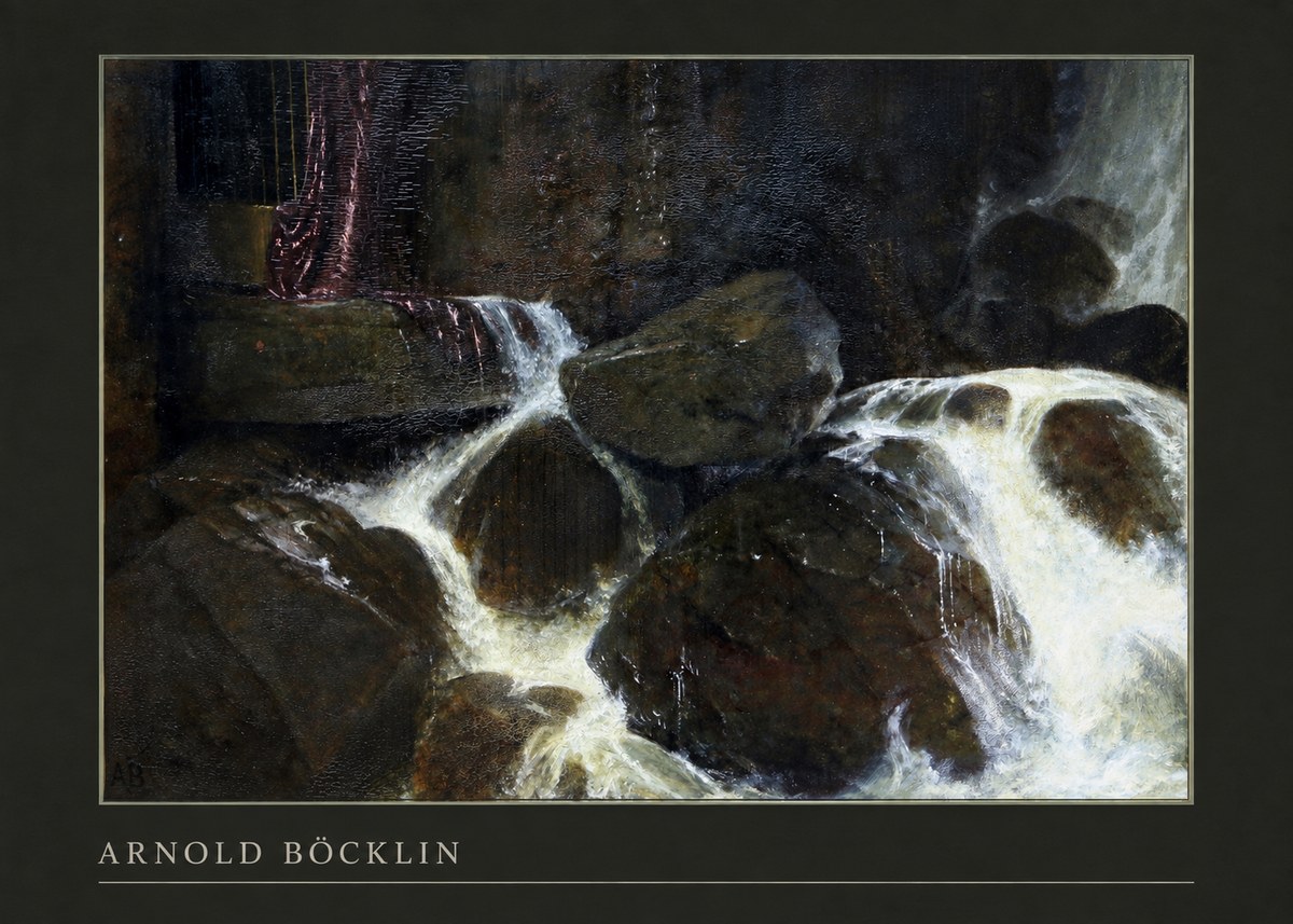 Arnold Böcklin The Nymph of the Waterfall No3 - Plakát