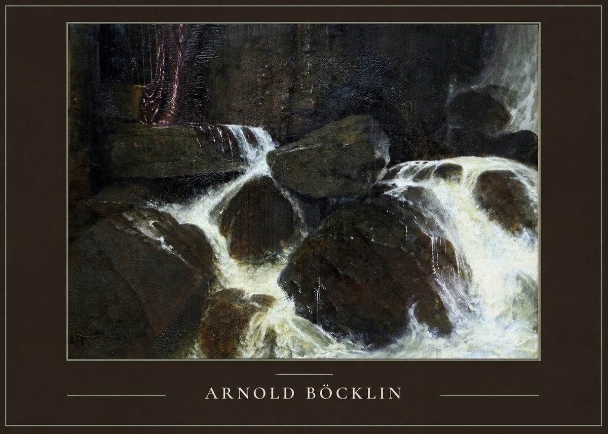 Arnold Böcklin The Nymph of the Waterfall No4 - Plakát