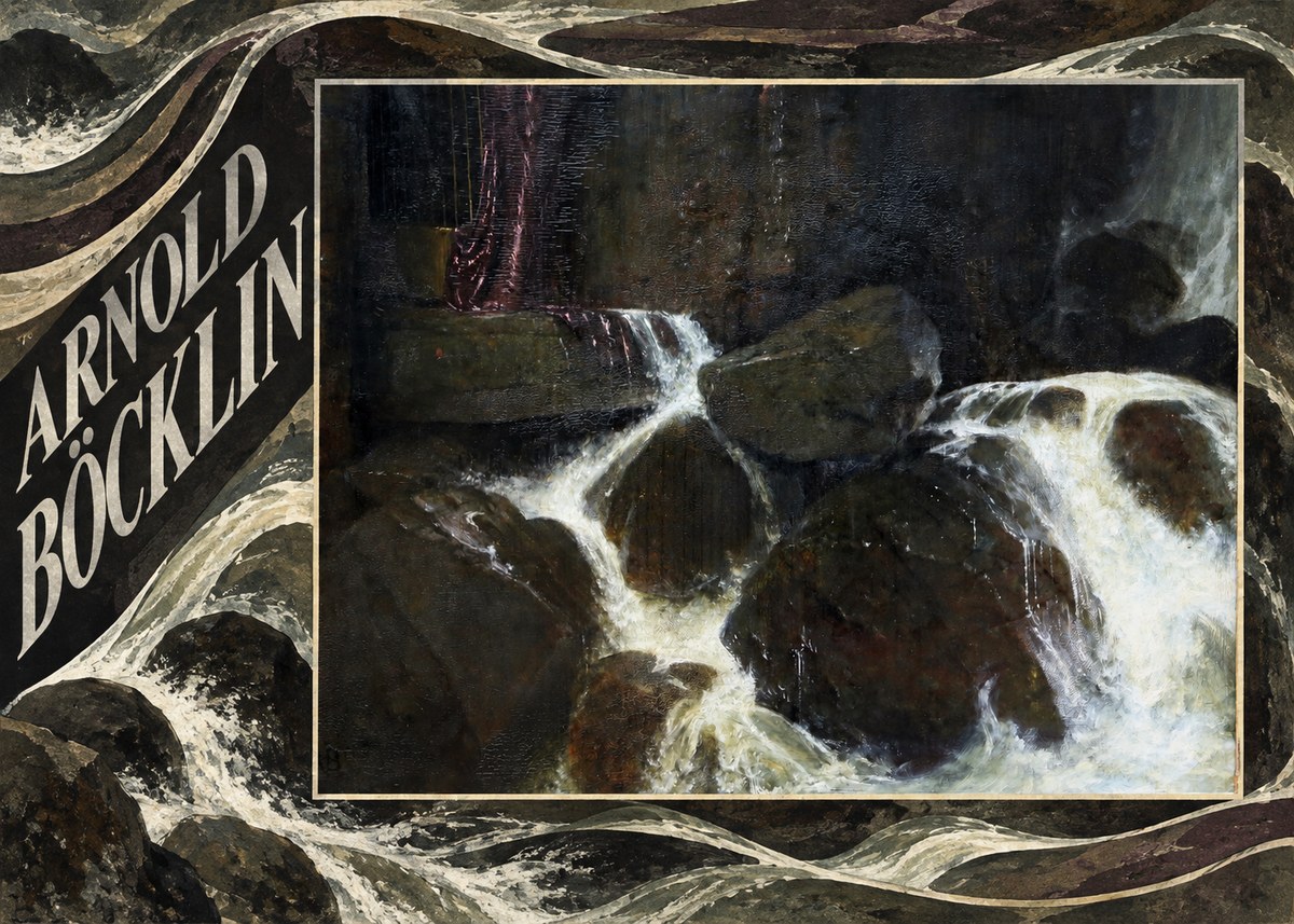 Arnold Böcklin The Nymph of the Waterfall No5 - Plakát