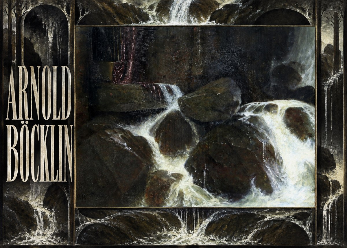 Arnold Böcklin The Nymph of the Waterfall No6 - Plakát