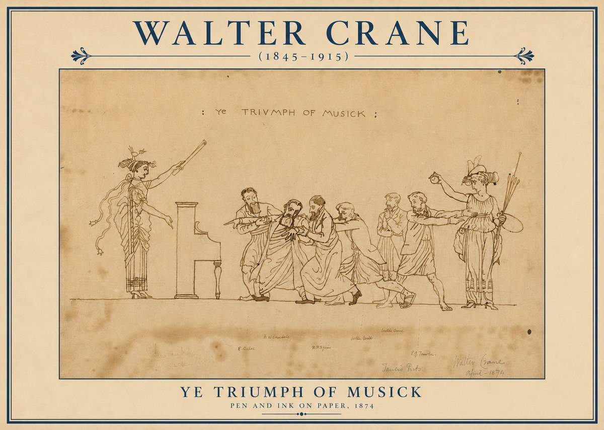 Walter Crane Ye Triumph of Musick No3 - Plakát