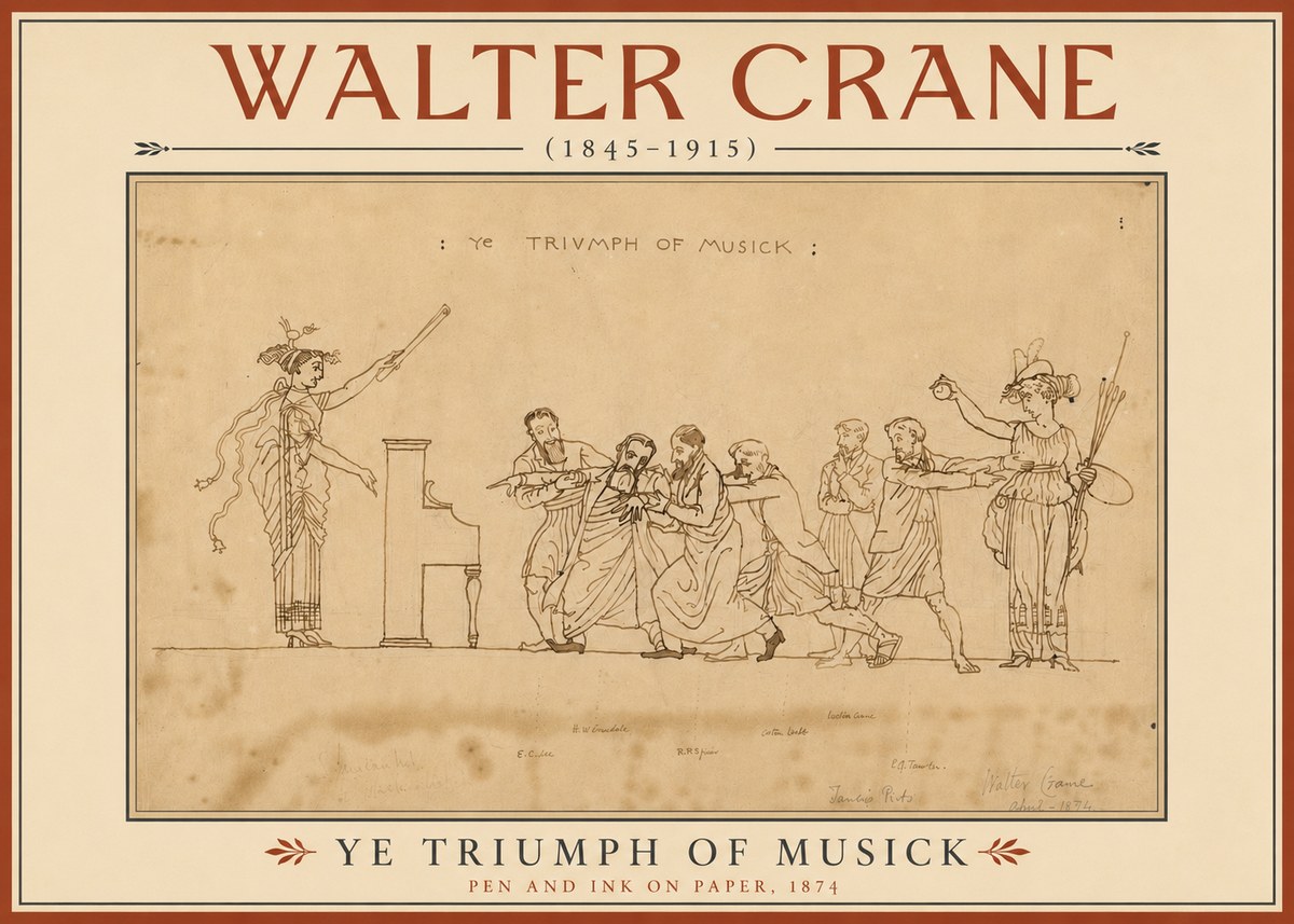 Walter Crane Ye Triumph of Musick No4 - Plakát