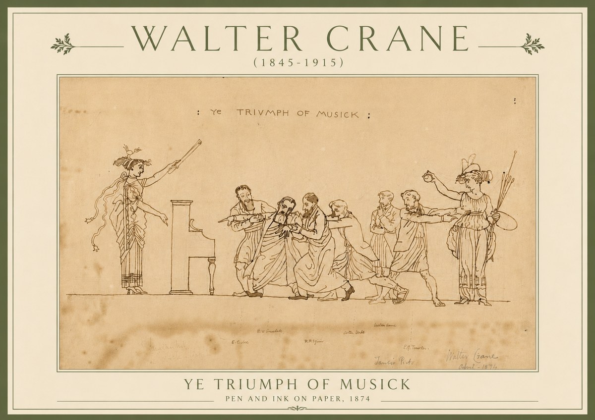 Walter Crane Ye Triumph of Musick No5 - Plakát