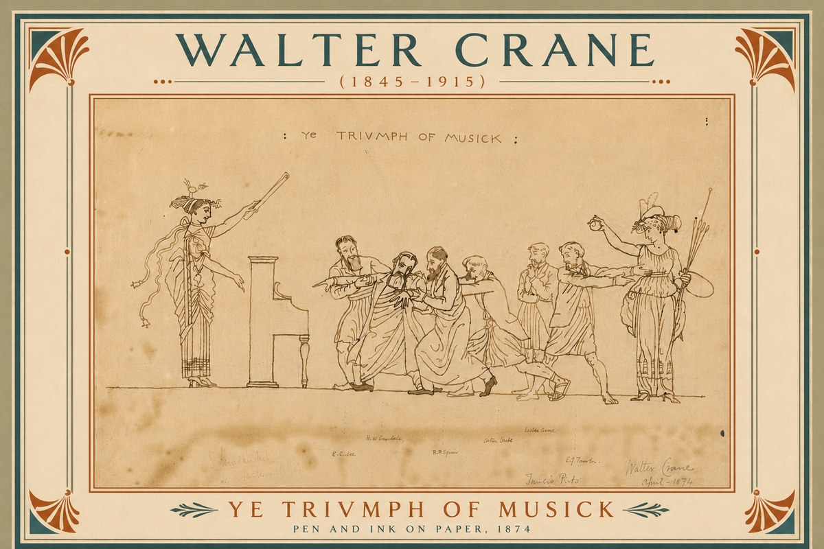 Walter Crane Ye Triumph of Musick No6 - Plakát