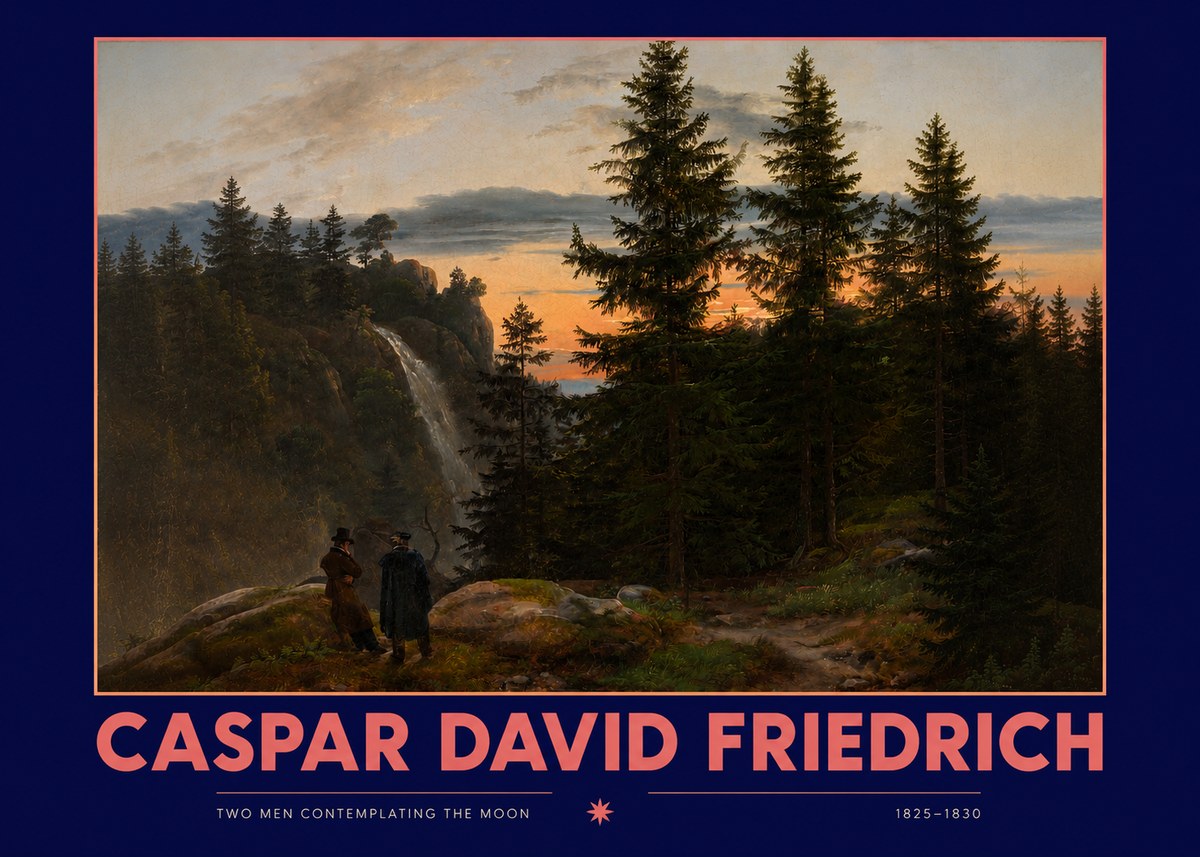 Caspar David Friedrich Two Men Contemplating the Moon I No2 - Plakát