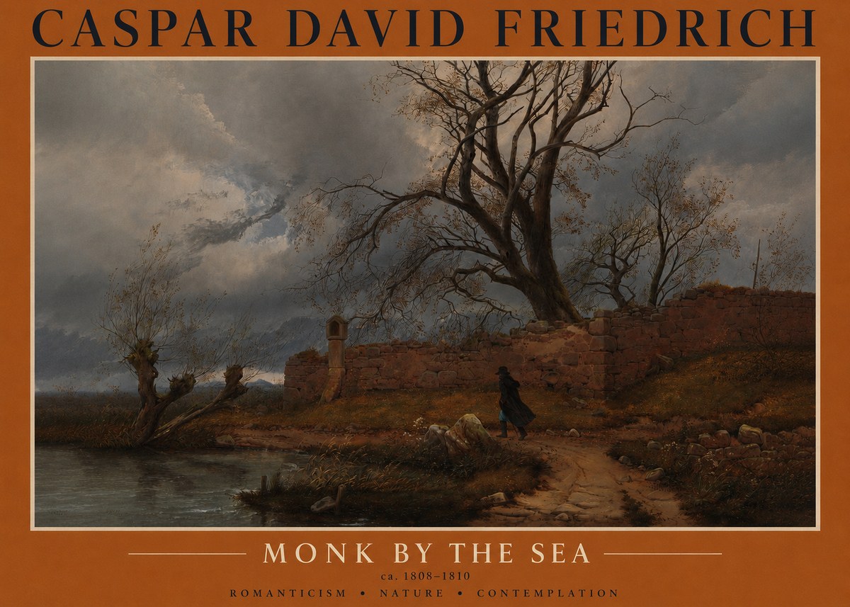 Caspar David Friedrich Autumn Landscape with Ruin No3 - Plakát