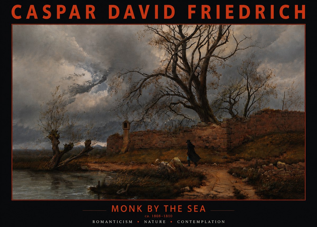 Caspar David Friedrich Autumn Landscape with Ruin No6 - Plakát