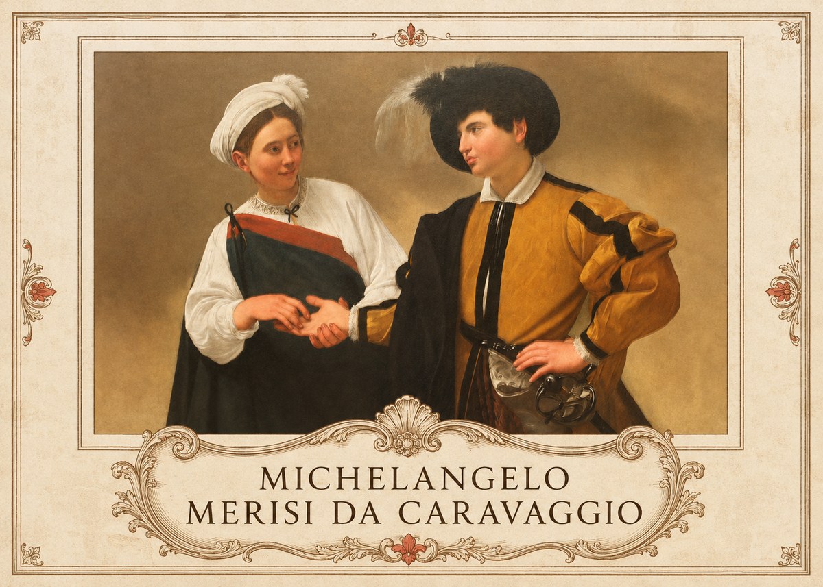 Michelangelo Merisi da Caravaggio The Cardsharps IV No5 - Plakát