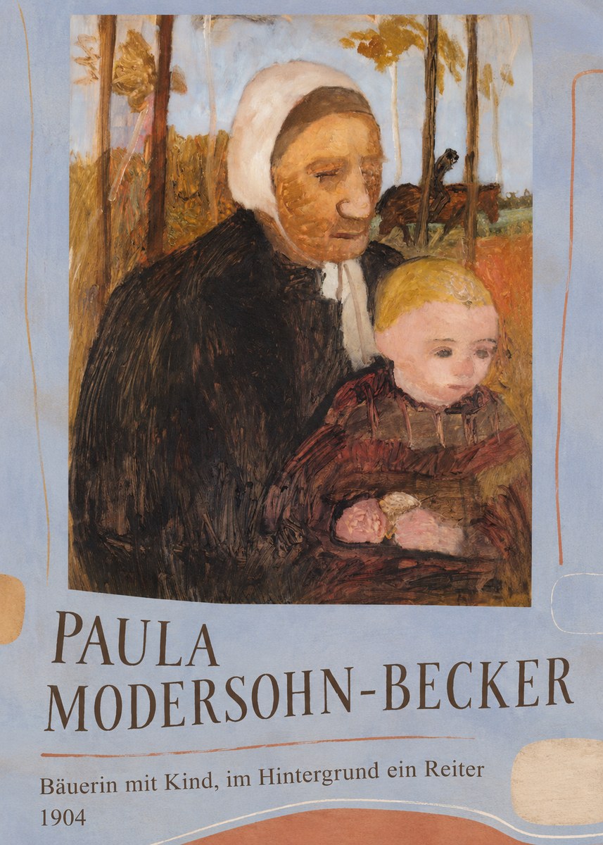 Paula Modersohn-Becker Bäuerin Mit Kind, Im Hintergrund Ein Reiter No3 - Plakát